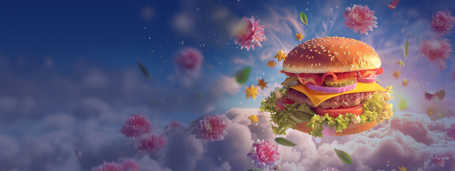 Burger with lots of stuff